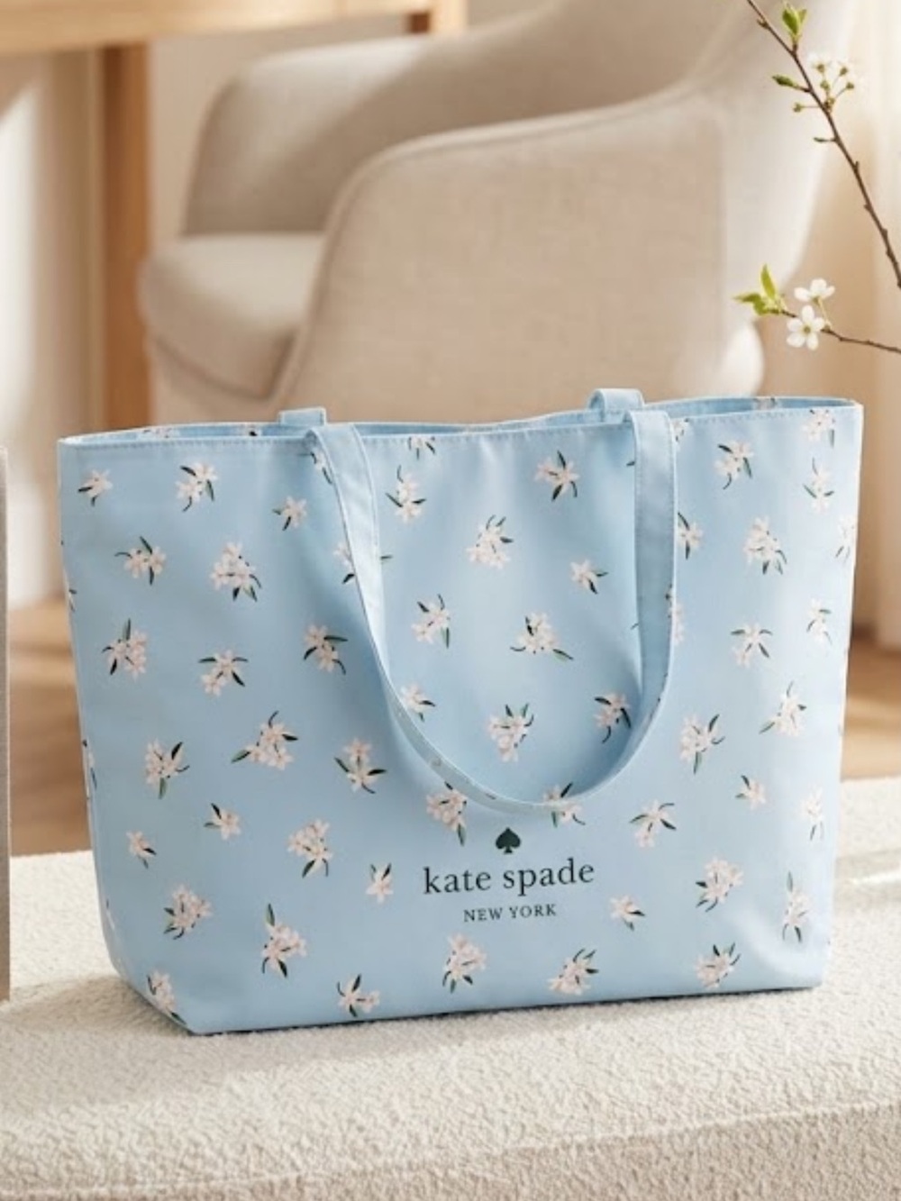 Kate Spade Orange Blossom Canvas Tote 15" H x 22.5" W